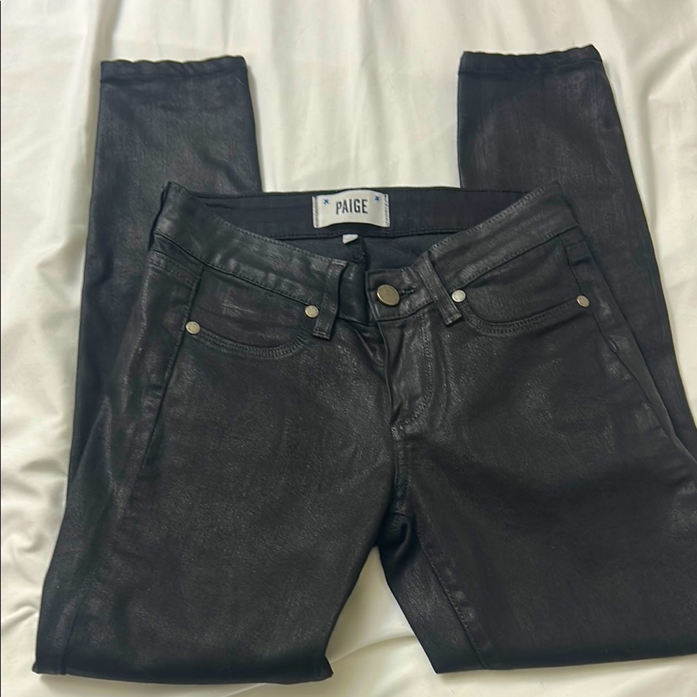 Paige Coated Black skinny jeans